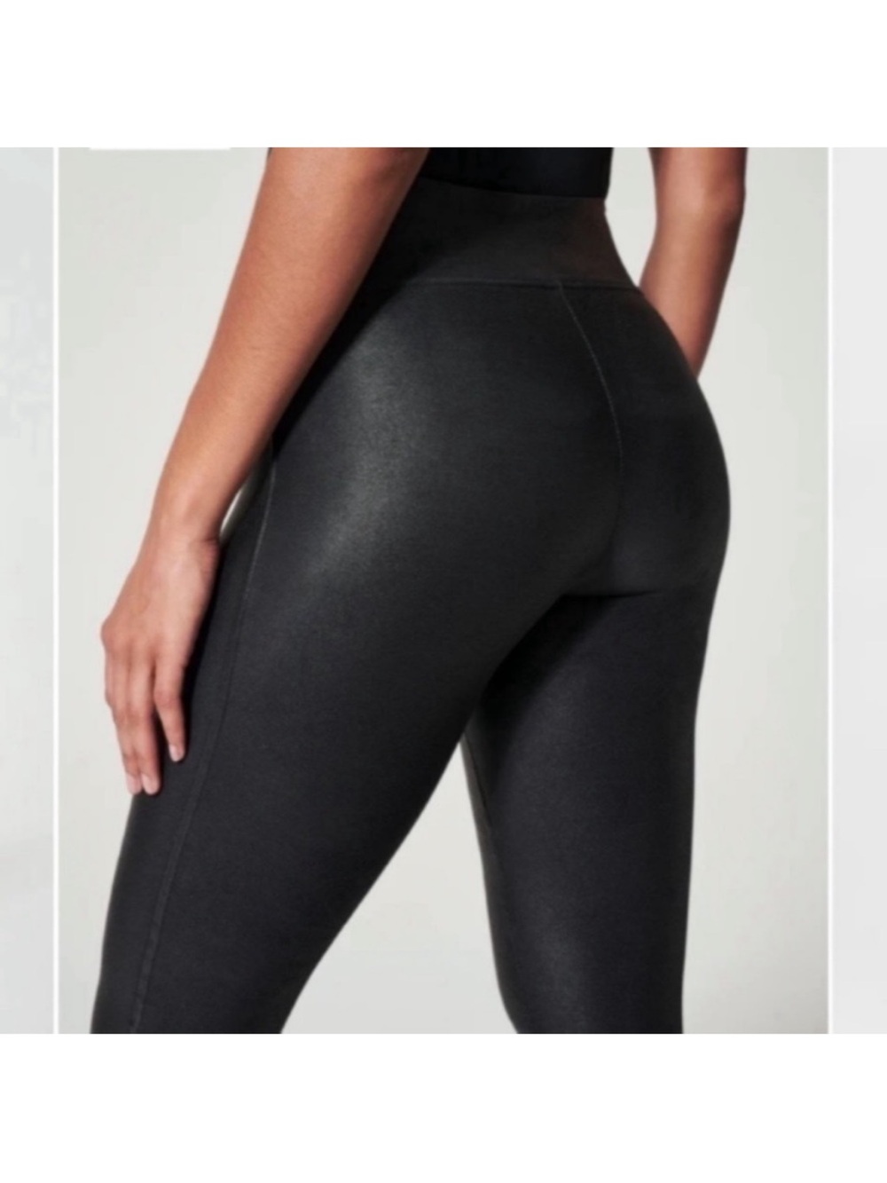 SPANX Faux Leather High-Waist Leggings - Black